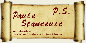 Pavle Stančević vizit kartica